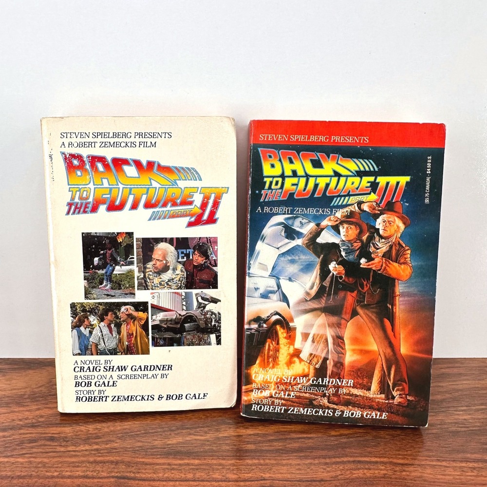 Back to the Future Part II + III Movie Tie-In Novelization Paperback Books 80s